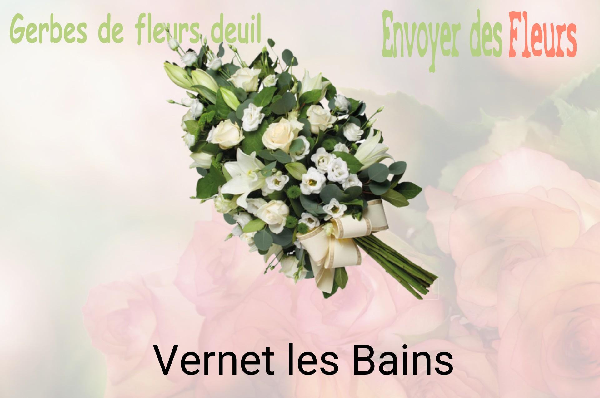 Gerbe de fleurs de deuil livrée à Vernet-les-Bains